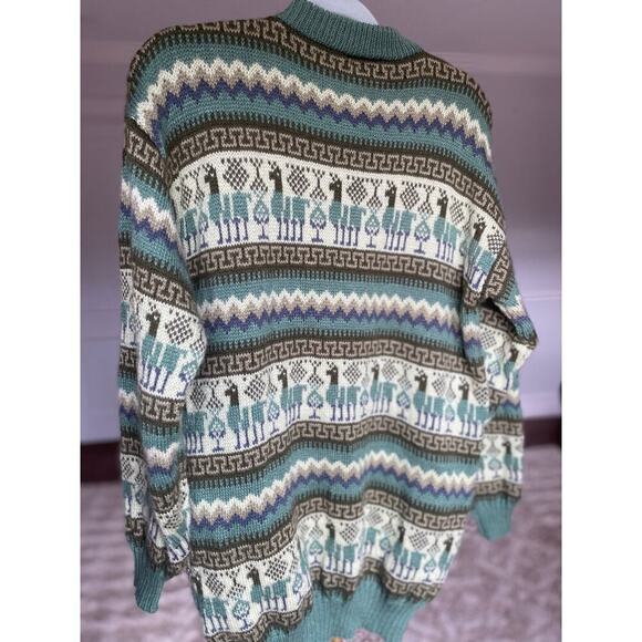 Alpaca Wool Knit Peru Sweater Pincho Poncho Granola Normcore Minimalist Scandi - Picture 3 of 12